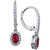 Ruby (1/2 ct. t.w.) & Diamond (1/5 ct. t.w.) Drop Earrings in 14k White Gold
