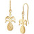 Polished & Textured Pineapple Dangle Drop Earrings in 10k Gold