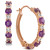 Garnet (1-1/8 ct. t.w.) & Diamond Accent Hoop Earrings in 14k Rose Gold (Also Available in Amethyst)