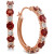 Garnet (1-1/8 ct. t.w.) & Diamond Accent Hoop Earrings in 14k Rose Gold (Also Available in Amethyst)