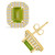 Peridot (2-1/5 ct. t.w.) and Diamond (3/4 ct. t.w.) Halo Stud Earrings in 14K Yellow Gold