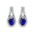 Simulated Blue Sapphire and Cubic Zirconia Halo Earrings