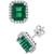 EFFY® Emerald (4-3/8 ct. t.w.) & Diamond (3/8 ct. t.w.) Stud Earrings in 14k White Gold