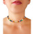 Multicolor Dyed Jade, Freshwater Cultured Pearl (7mm), & Hematite Collar Necklace in Sterling Silver, 16" + 2" extender