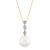 Cultured Tahitian Pearl (10mm) & Diamond Accent 18" Pendant Necklace in 14k White Gold (Also in Cultured Freshwater Pearl & Cultured Golden South Sea Pearl)