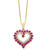 Ruby (1-1/6 ct. t.w.) & Diamond (1/10 ct. t.w.) Heart 18" Pendant Necklace in 10k Gold