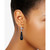 Black Agate & Cubic Zirconia Drop Earrings in Sterling Silver