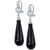 Black Agate & Cubic Zirconia Drop Earrings in Sterling Silver