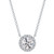 Diamond Halo Pendant Necklace (3/4 ct. t.w.) in 14k White Gold, 16" + 2" extender