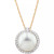 Cultured Freshwater Pearl (8mm) & Diamond (1/10 ct. t.w.) 18" Pendant Necklace in 14k gold or white gold