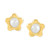 Children's Cultured Freshwater Button Pearl (2mm) Flower Stud Earrings in 14k Gold