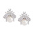Mother-of-Pearl & Cubic Zirconia Bee Stud Earrings in Sterling Silver