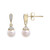 Cultured Freshwater Pearl (6mm) & Diamond (1/20 ct. tw.) Dangling Earrings  in 14K Yellow Gold