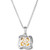 Sunny Yellow Diamond (1/4 ct. t.w.) & Vanilla Diamond (1/6 ct. t.w.) Double Halo 18" Pendant Necklace in Platinum & 14k Gold