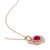 Ruby (1 ct. t.w.) & Diamond (1/4 ct. t.w.) Heart Spoke 17" Pendant Necklace in 14k Rose Gold
