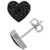 Black Diamond Pavé Heart Stud Earrings (1/6 ct. t.w.) in Sterling Silver