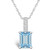 Aquamarine (1-3/8 Ct. T.W.) and Diamond Accent Pendant Necklace in 14K White Gold