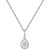 Diamond Round & Baguette Teardrop Cluster 18" Pendant Necklace (1/4 ct. t.w.) in Sterling Silver