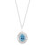 EFFY® Aquamarine (7-1/3 ct. t.w.) & Diamond (1/4 ct. t.w.) Oval Halo 18" Pendant Necklace in 14k White Gold