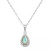 Labradorite & Diamond Accent Pear 18" Pendant Necklace in Sterling Silver (Also in Onyx, & Turquoise)