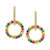 EFFY® Multi-Gemstone (1-1/20 ct. t.w.) & Diamond (1/8 ct. t.w.) Circle Drop Earrings in 14k Gold-Plated Sterling Silver