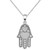 Diamond Hamsa Hand 18" Pendant Necklace (1/10 ct. t.w.) in Sterling Silver