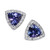 Tanzanite (3/4 ct. t.w.) & Diamond (1/8 ct. t.w.) Triangle Halo Stud Earrings in 14k White Gold