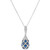 Sapphire (1-1/8 ct. t.w.) & Diamond (1/2 ct. t.w.) Oval Basket-Weave Look 16" Pendant Necklace in 14k White Gold