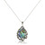 Marcasite and Abalone Doublet Teardrop Pendant+18" Chain in Sterling Silver