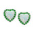 Lab-Created Opal (3/4 ct. t.w.) & Lab-Created Green Stone Heart Halo Stud Earrings in Sterling Silver
