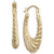 Ribbed Graduated Small Oval Hoop Earrings in 10k Gold, 3/4"