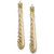Ribbed Graduated Small Oval Hoop Earrings in 10k Gold, 3/4"