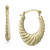 Ribbed Graduated Small Oval Hoop Earrings in 10k Gold, 3/4"