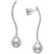 Cultured Freshwater Pearl (9mm) & Diamond (3/8 ct. t.w.) Swirl Drop Earrings in 14k White Gold, Created for Macy's