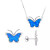 2-Pc. Set Lab-Created Opal & Cubic Zirconia Butterfly Pendant Necklace & Matching Stud Earrings