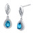 Blue Topaz (1 ct. t.w.) & Diamond (1/3 ct. t.w.) Teardrop Halo Drop Earrings in 14k White Gold
