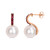 Freshwater Cultured Pearl (11-12mm) and Ruby (1/2 ct. t.w.) Drop Earrings in 10k Rose Gold