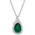 Lab-Created Emerald (1-3/4 ct. t.w.) and White Sapphire (1/4 ct. t.w.) Teardrop Pendant Necklace in Sterling Silver
