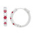 Red Spinel (1/4 ct. t.w.) & Lab-Created White Sapphire (1-1/5 ct. t.w.) Small Hoop Earrings in Sterling Silver, 0.77"