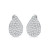 Pave Teardrop Cubic Zirconia Huggie Hoop Earrings, Sterling Silver or 18K Gold over Silver