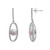 Cultured Freshwater Pearl (7mm) & Diamond (1/10 ct. tw.) Oval Earrings in Sterling Silver