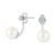 Cultured Freshwater Pearl (7mm) & Diamond (1/10 ct. t.w.) Front & Back Earrings in 14k White Gold
