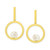 Cultured Freshwater Pearl (7 - 7-1/2mm) Circle Drop Earrings in 14k Gold