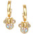 Crystal Minnie Mouse Dangle Hoop Earrings in 18k Gold-Plated Sterling Silver