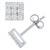 Lab Grown Square Diamond Cluster Stud Earrings (1/2 ct. t.w.) in Sterling Silver