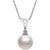 Akoya Pearl (7mm) and Diamond Accent Pendant Necklace in 14k White Gold