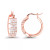 Cubic Zirconia 14K Rose Gold Round and Baguette Hoop Earrings (Also in 14k Gold Over Silver or 14k Rose Gold Over Silver)