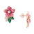 EFFY® Diamond (1/4 ct. t.w.) & Enamel Flower Earrings in 14k Rose Gold