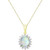 18" Opal (1-1/2 ct. t.w.) and White Topaz (5/8 ct. t.w.) Pendant Necklace in 18k Gold-Plated Sterling Silver