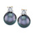 Cultured Tahitian Pearl (9mm) & Diamond (1/10 ct. t.w.) Stud Earrings in 14k Gold